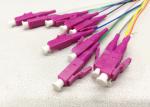 Colorful Pigtail Fiber Optic Splitter 12 Core Ribbon OM4 Purple Connector