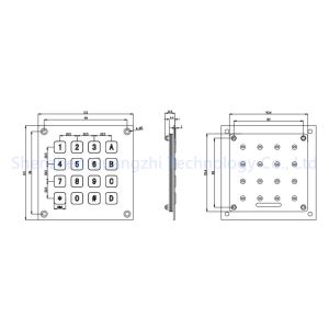Metal Backlit Numeric Keypad , SS 4x4 Matrix Keyboard For Vending Machine
