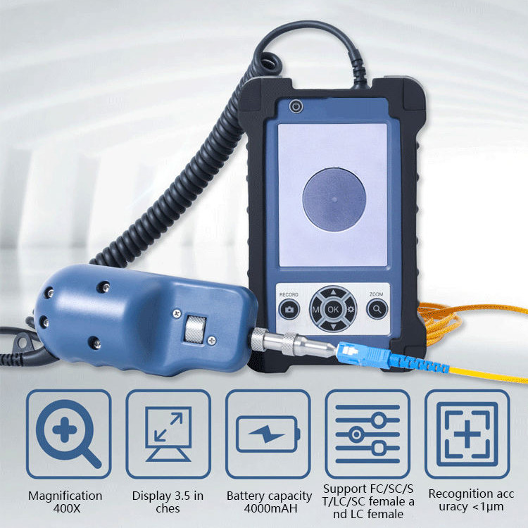 Connector Fiber Optic Inspection Probe , USB 400X MicroScope Video Inspection Probe