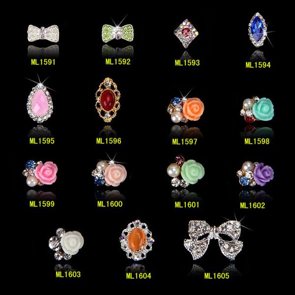 Hot NEW Wholesale Alloy Jewelry 3D Nail Art Jewelry Nail rhinestones Sticker