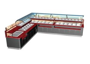 China L-Shaped Restaurant Commercial Buffet Equipment, L(6325+4700) x W1000 x H(850+650) MM factory