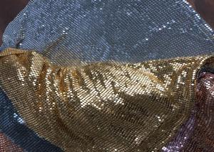 China Elegant Sequin Mesh Fabric , Aluminum Flakes Connection Metal Mesh Fabric factory