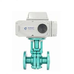 China Flange Connection Electric DN15 Ball Valve Fluorine Ball Valve With Electric Actuator factory