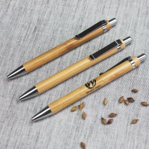 China Wooden logo ball pen with metal clip factory