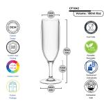Premium Recyclable Plastic Champagne Glasses 180ml 6oz Unbreakable
