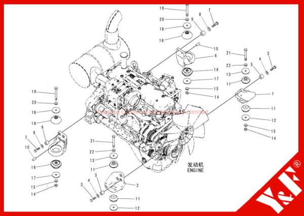 Excavator PC200-8 Engine Mount / Rubber Engine Cushion Shock Absorber 20Y-01-12