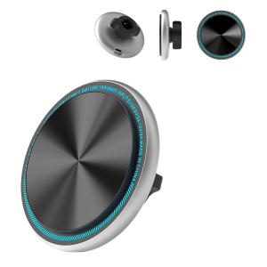 China Magsafe Car Mount Magnetic Wireless Charging Car Phone Holder With Customized Running Light And Logo Engraving For Automotive factory