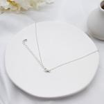 Long Silver Fashion Necklace 47mm With Transparent Drill Pendants
