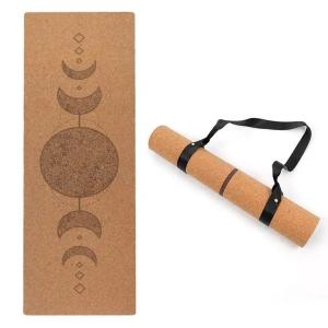 China Eco Friendly Cork Alignment Yoga Mat and Block Set Custom Print Rubber Large Thick for Working Out Stretching factory