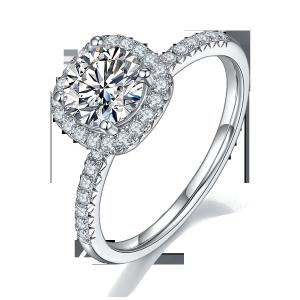 China Square Cut Bridal Women Moissanite Square Diamond Gold with Silver Romantic Wedding Ring factory