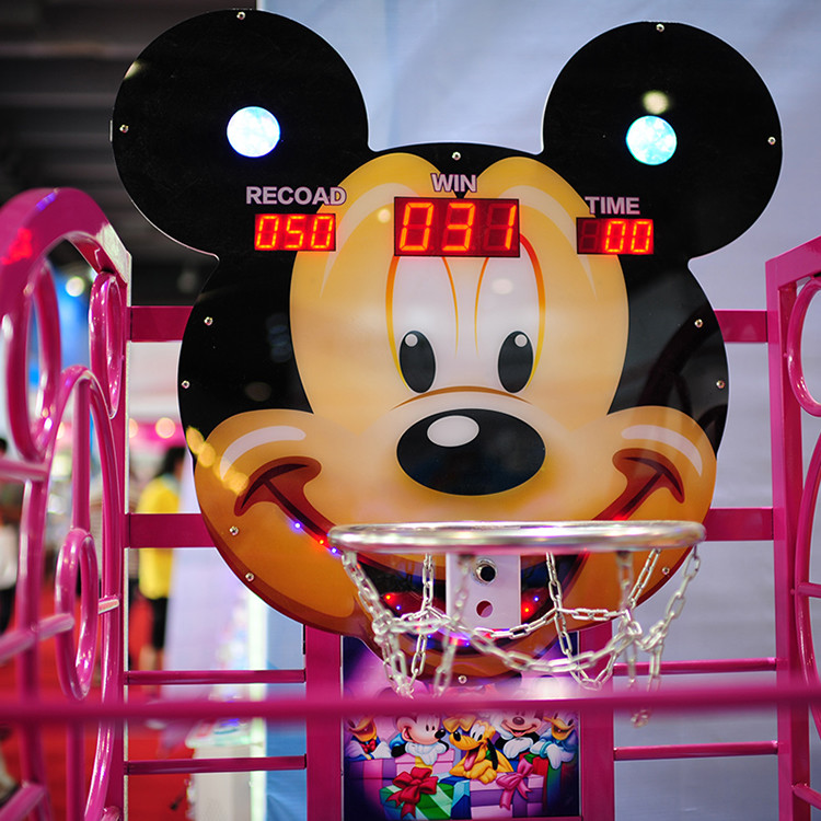 Arcade Mickey Basketball Shooting Game Machine Metal Cabinet Firm And Durable