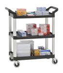 Office Small Janitorial Cleaning Cart 200 Lbs 3 Shelf Utility Cart