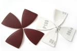 Red Triangular 38x52mm Multi Tool Sanding Pads Metal Scouring Pad Assorted Grit