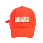 Customized Red 6 Panel Curve Bill Printed Baseball Caps For Girls
