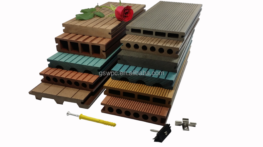 Swimming Pool Wpc Decking Tiles Waterproof Flooring Solid Core Composite Decking
