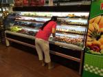 Black Open Counter Display Fridge For Fruits Self Contained Cooling