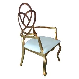 China Flower Design Arm Chair Reception Chair Dining Chair For Wedding factory