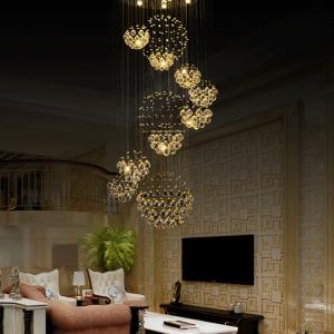 China Living Room Stainless Steel Crystal Pendant Light With 20 Head factory