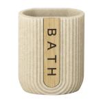 Sand Stone Bathroom Accessories Sets Oval Shape With Wood Letter Printed