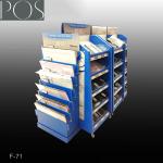 Advertising cardboard floor book display stand with grids