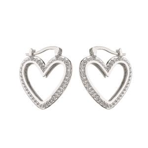 China Micro Pave Sterling Silver Hoop Earring factory