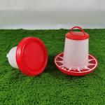 Modern Cylinder Poultry Feeder Red / White 6L Capacity for Chickens Ducks and