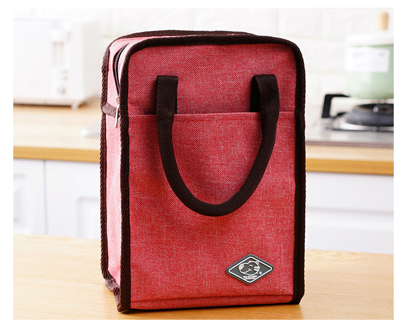 600D Polyester L18.5cm Insulated Lunch Cooler Bags