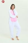 Custom Design Womens Flannel Onesie Pajamas , Pink Rabbit Onesie S M L XL