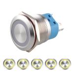 bonens 19mm Stainless Steel Momentary Self-reset 1NO Waterproof Metal Push