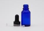 Glass Blue Essential Oil Dropper Bottles With 18mm Black Plastic Dropper Black