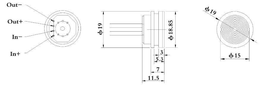 5V powered supply connected with pin pressure sensor