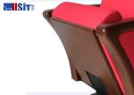 High End Wooden Auditorium Theater Seating Red Color With Single Steel Leg
