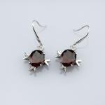 Women Jewelry Sterling 925 Silver Citrine Cubic Zirconia Dangle Earrings (E07)