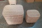 Natural Straw Household Storage Stool Grass Woven Ottoman Box Eco-Friendly Hand