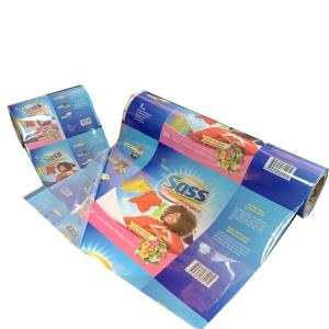 China laminated automatic packaging plastic film roll for candy,chips,washing powder factory