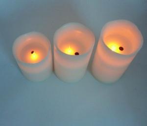 China Realistic Laser Wax Flameless LED Candle Remote Control 3*AAA Batteries factory