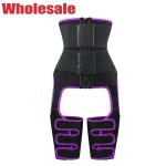Black Purple 3 In 1 Waist And Thigh Trimmer Plus Size Waist Cincher