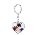 Promotional Blank Metal Keychain Double Sided Sublimation Heart Keychain Custom