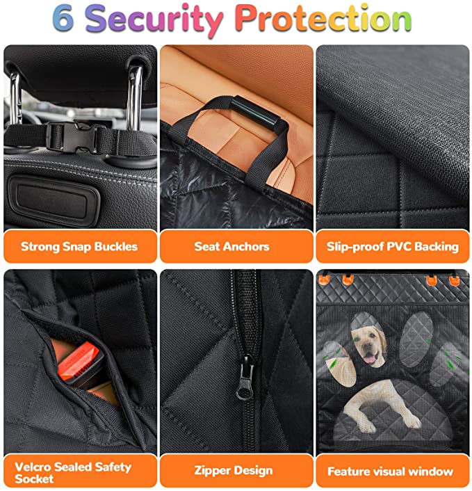 Pet Travel Waterproof Hammock Cars Mat Belt Protector Dog Car Back Seat Cover Large Pets