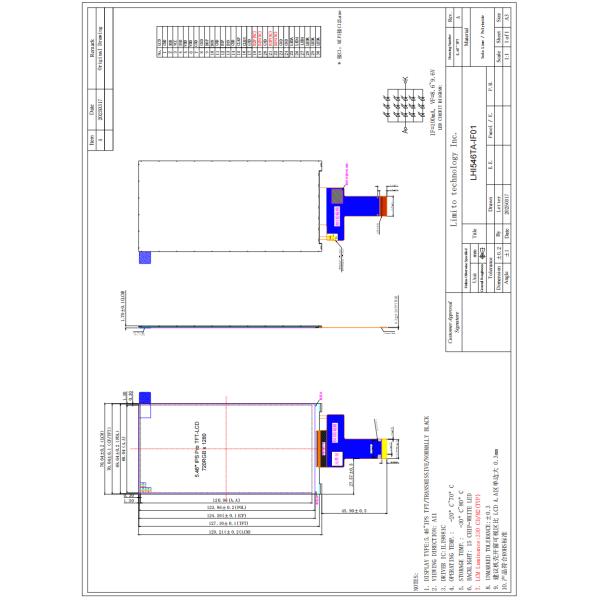 5.46 Inch IPS TFT Display 720*1280 MIPI Interface Display