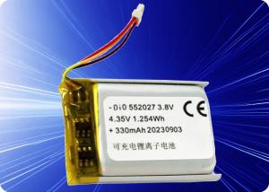 China 350mAh 3.8 V Lipo Battery Lightweight 1c Lithium Battery For Medical Device factory