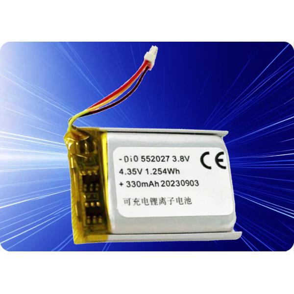 China 3.8V 350mAh Lithium Polymer Battery 1C Discharge 500 Cycles factory