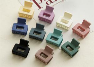 China Temperament kids girls resin accessories matte cute square small clip Morandi fringe clip Hair clip headpiece factory