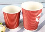 Takeaway Eco Friendly Coffee Cups , Red Disposable Hot Beverage Cups