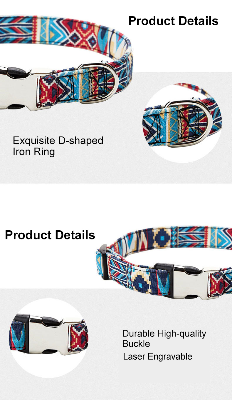 Heat Transfer Personalized Pet Collars Metal Buckle Custom Dog Collars