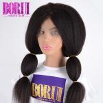 Brazilian Kinky Straight Human Hair , Straight Lace Frontal Single Knots 100%