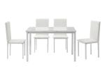 41.8" W Table Five Piece Dining Room Table And Chair Set Marble Top