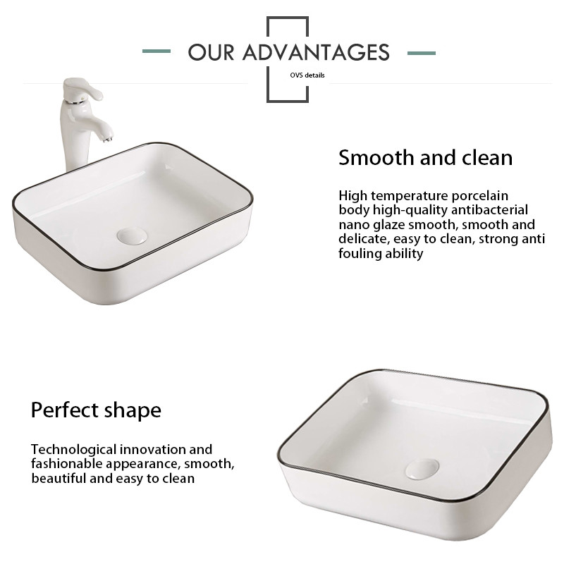 15 Inch Vessel Ceramic Bathroom Sink Bowl Stain Resistant Hand Wash White