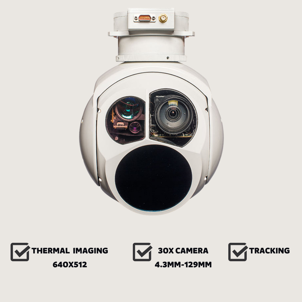 Multifunction 3 Axis Infrared Ranging Drone Pods Lightweight 15KM Visible Light Detection HXTS02A