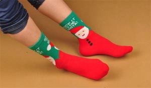 China High warmth supersoft cotton socks in cartoon christmas design for lovers factory